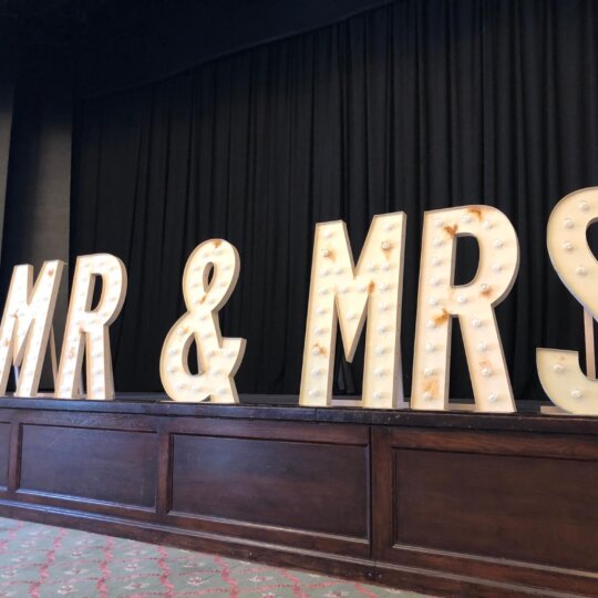 4ft Light Up Mr & Mrs Letters