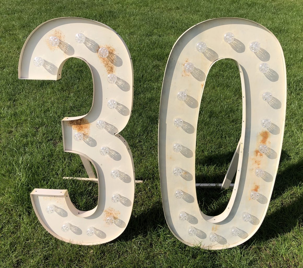 4ft Rustic Light Up 30 Letters in Sussex, Kent & Surrey | Rent Event