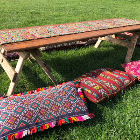 Low Trestle Table Plus Cushions